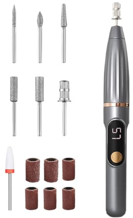 Yuemeuy Ponceuse à Ongles Électrique - Set de Manucure avec Polisseuse 15000 Tours par Minute | Outil de Manucure Rechargeable,pour Salon à Domicile Spa Voyage Soins des Mains et des Pieds