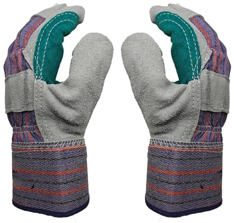 Genérico Compatible con guantes de soldadura de cuero vacuno SAFETREE 4244X, resistentes al calor con palma reforzada for trabajos de soldadura pesados(10pair)