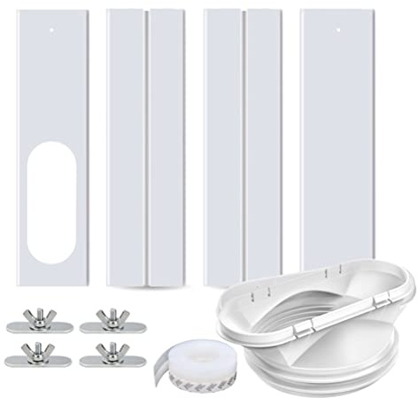 DAN&DRE Portable Air Conditioner Window Kit Adjustable Window Sealing Plate for Sliding AC Vent Kit 4 Panels Extendable 16.9 to 60 Inch (4PCS（10-43-140cm-130&150mm）)