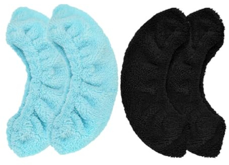 Abaodam 2 Paires Protège-Lames de Patins pour Garçon et Filles en Polyester Noir, Housses Élastiques Confortables et Absorbantes pour Patinage Artistique