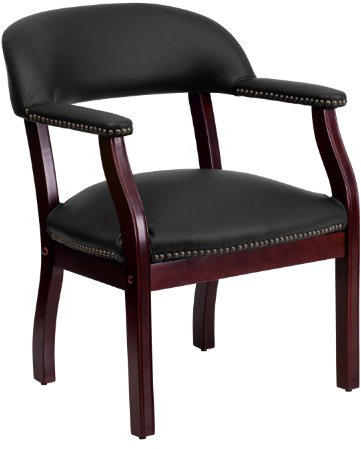 Flash Furniture Diamond Black LeatherSoft Conference Chair with Accent Nail Trim