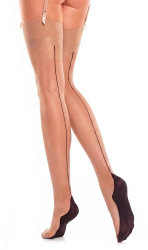 GLAMORY Delight 20 bas jarretière avec couture Teinte/Noir M