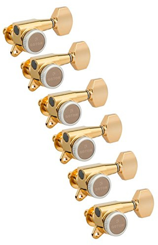 Gotoh Magnum Lock-Trad 6-In-Line Guitar Tuners, Gold