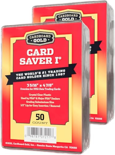 Card Saver 1 - Premium Trading Card Holders by Cardboard Gold - Ideal for PSA & BGS Grading, Archival Safe Storage, 50ct Pack - Fits Baseball, Sports Cards & More