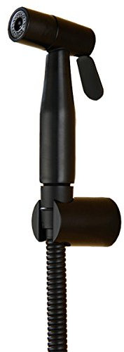 TRUSTMI Shataff - Kit spray per WC musulmano in acciaio INOX, colore: nero opaco