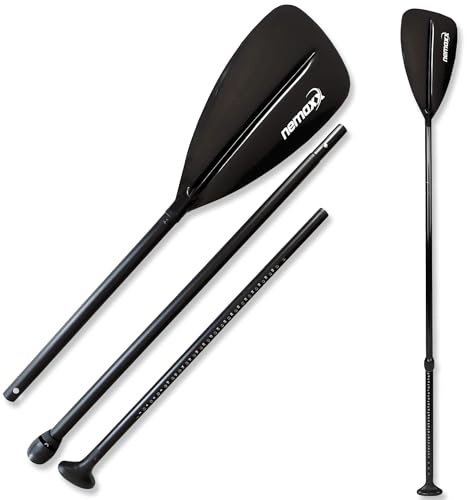 NEMAXX® Aluminium SUP Paddel Stechpaddel – 3-teilig, teleskopisch verstellbar 175–220 cm, Anti-Twist, Skala, ergonomischer Griff, Nylon-Blatt – für SUP, Kajak, Kanu & Schlauchboot