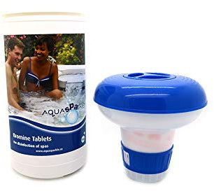 AQUASPARKLE Hot Tub Spa Bromine Tablets with Spa Floating Dispenser pack