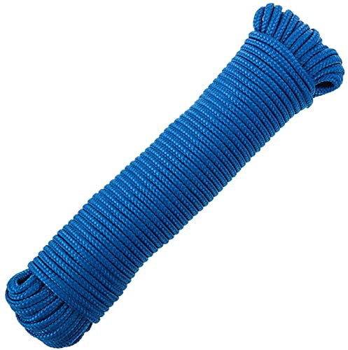 PrimeMatik - Corde tressée à Fils Multiples PP 10 m x 6 mm Bleu