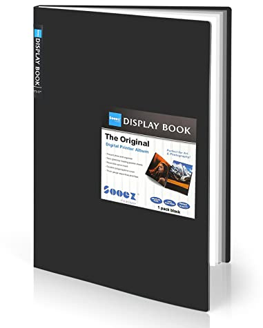 Sooez Art Portfolios 11x17, Portfolio Folder with 30 Pockets & Black Inner