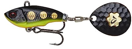 Savage Gear Fat Tail Spin sinkend - Jig Spinner, Größe/Gewicht/Farbe:5.5cm / 9g / Black Magic
