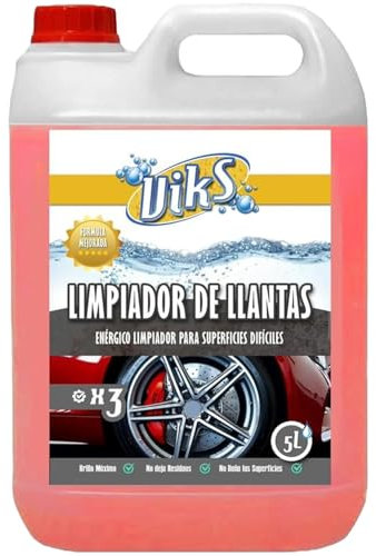 Viks | Felgenreiniger für Chrom- und Leichtmetallfelgen | sanfter und kraftvoller Reifenreiniger | reinigt Motorradfelgen | Neutral | glänzende Felgen mühelos | 5L