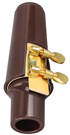 Embout de Saxophone Alto, Installation Facile, Embout de Saxophone de Conception Standard, Couvercle en Plastique de Bonne qualité Sonore pour le Remplacement (Café)