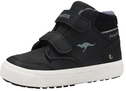KangaROOS Jungen Unisex Kinder KAVU Primo V Sneaker, Jet Black/Steel Grey, 25 EU