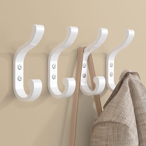 Ganchos de pared grandes para colgar abrigos, gancho resistente que soporta 30 libras para mochilas, toallas, abrigos, llaves, ropa, ganchos montados en la pared para baño, armario, puerta, vestíbulo