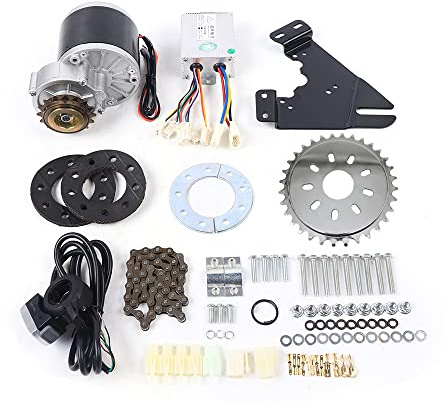 Juego de conversión de bicicleta eléctrica para motor de bicicleta de montaña, motor trasero Common Bike Izquierda, transmisión de cadena Twist y pulgar, juego de conversión para bicicleta eléctrica,