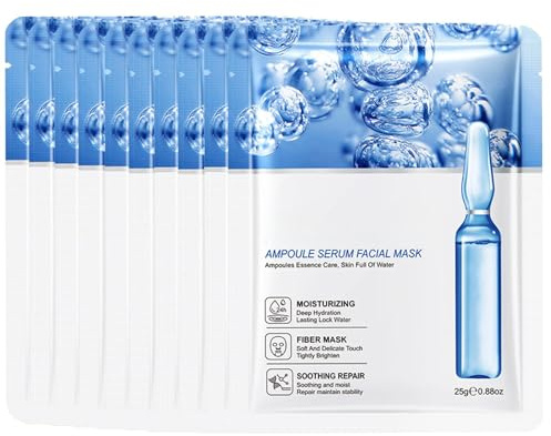 [Paquete De 10] Mascarilla Facial Hidratante Antiedad con Acido Hialurónico, para la Cara Antiarrugas para Más Elasticidad y Volumen, Mascarillas para la cara Efecto de Relleno facialmask1-7