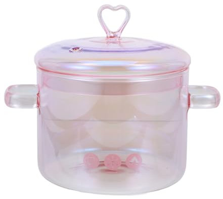 Generico Pentola da Stufato Vetro Borosilicato Pentola per e Casseruola Design Ergonomico