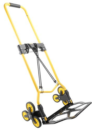 Diable Pliable 100kg pour, Pliable Diable pour Pneus en Caoutchouc Dur | en Plastique | Cadre en Acier - Jaune
