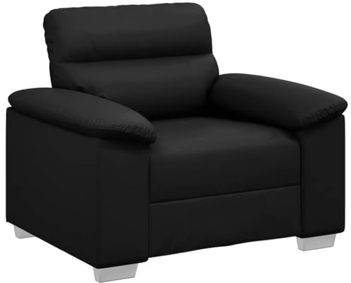 vidaXL Poltrona Nera 100x81x84 cm in Similpelle, divano singolo, sedia accento, sedia relax, poltrona, sedia tv, divano a un posto, divano a un posto