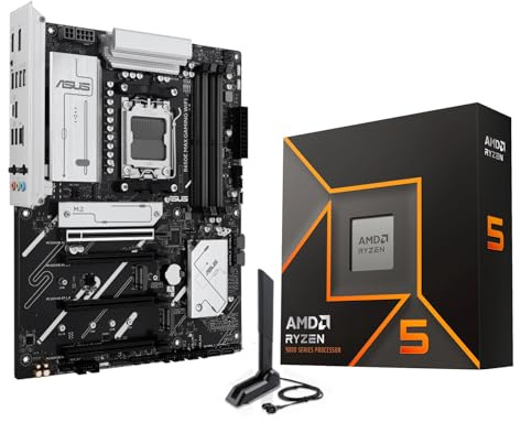 MICRO CENTER AMD 9600X Processor with ASUS B650E MAX Gaming WF Motherboard | CPU Motherboard Combo, Ryzen 5, AM5, DDR5, PCIe 5.0, 3X M.2 Slots, Wi-Fi 6E, HDMI, USB 10Gbps Type-C, BIOS Flashback, ATX