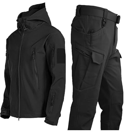 TOFOTL Giacca Tecnica Uomo Leggero Giubbotto Autunnale Uomo degli Adulti Protezioni Giacca da Cuoco Lungo Vestiti Soft Shell Tecnico Antipioggia Running degli Bierfest 12-Nero M