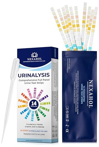 Urine Test Strips for Urinalysis Full Panel - 14 Panel Home Wellness Monitor Kit for Daily Health Awareness | at Home Checkup with Quick Results | Reliable and Convenient Urine Dipsticks - 10 Count
