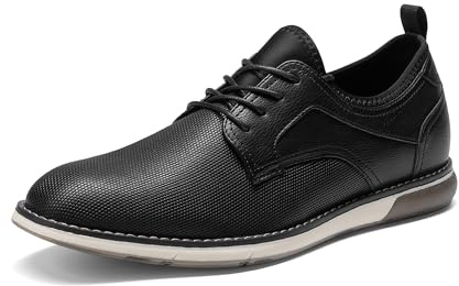 Bruno Marc Zapatos Vestir Cordones Hombre Elegante | Elegante y Resistente, Plantilla Tres Capas, Soporte Arco, Collar Acolchado, Versátil Ocasiones