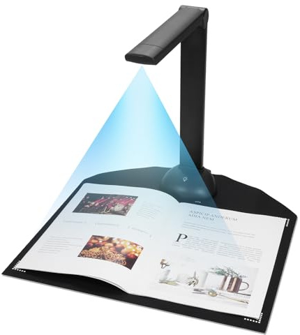 Escáner de Libros con cámara documento HD 16 megapíxeles luz Relleno LED escaneo Compatible Software OCR multilingüe Puerto USB Tarjetas Identidad pasaportes y