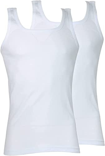 Athena - Lot de 2 Débardeurs Homme - 100% Coton Bio - Label Oeko-TEX® Standard 100 - Maillots de Corps Hypoallergéniques, sans Couture Côté