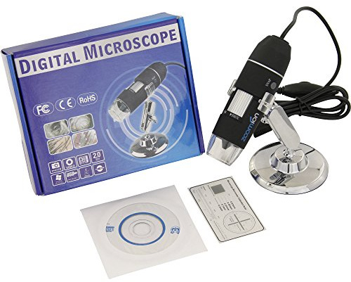 Zoomion USB Microscope Micron 50x-500x for children from 10 years and adults - digital handheld microscope with LED light for magnification on PC