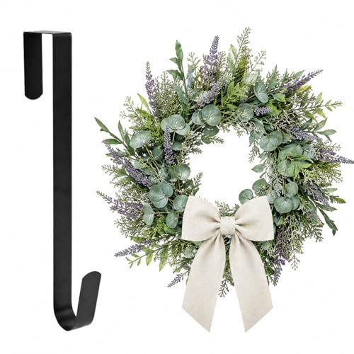 Sattiyrch 15 Wreath Hanger for Front Door, Over the Door Wreath Hook