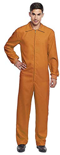 Mono Trabajo de Disfraz con Cremallera Naranja Adulto (S) (+Tallas) Halloween y Carnaval