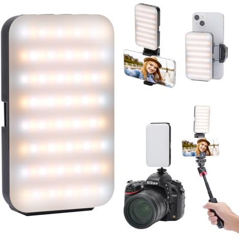 Newmowa Multifunctional Selfie Light with Phone Clip,Rechargeable Portable Light for Phone,Camera,3 Light Modes,Folding Phone Light for Selfie/Video Conference/Zoom Call/Live Stream/Makeup/TikTok