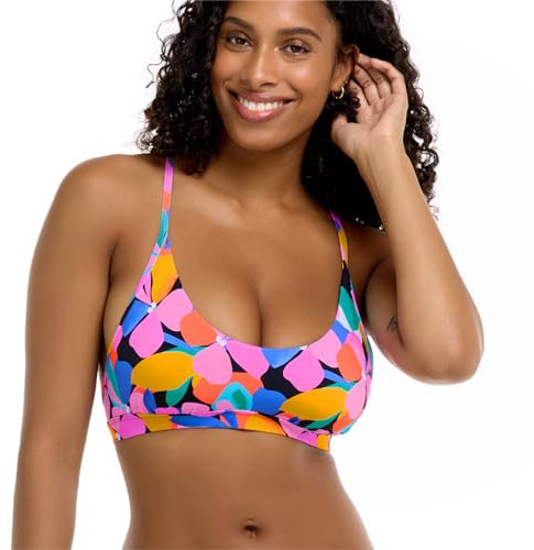 EIDON Women's Alexa D, Dd, E-Cup Bikini Top Swimsuit, Sunkissed Floral, D