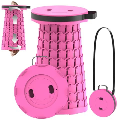 PLOGGING 2026 Upgraded 18.1 Portable Folding Stool, Collapsible Stools, 600lbs Max Weight, Lightweight But Sturdy, Telescoping Foldable Camping Stool for Outdoor Fishing Hiking Travel BBQ
