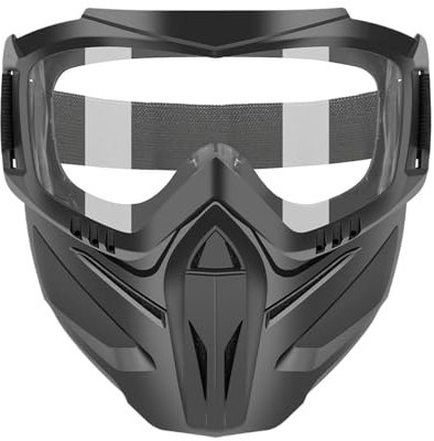 Masque de protection contre la saleté, lunettes de protection du visage pour moto, VTT, airsoft, paintball, coupe-vent, protection UV, 20/20/10 cm