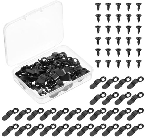QUARKZMAN 50Pcs Boutons de Rotation de Cadre Photo, Fixations de Dos de Cadre avec 50 Vis, Quincaillerie de Clips de Cadre pour Accrocher des Images, des Photos, des Affiches, Noir