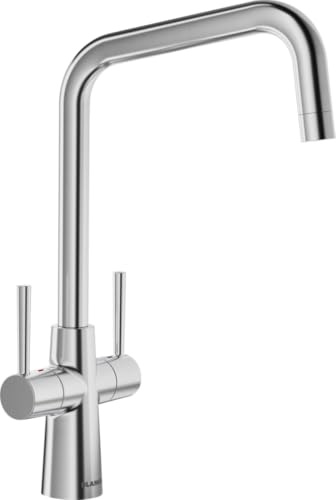 BLANCO Jax | Kitchen Mixer tap in PVD Steel | Low Pressure | J-Shaped high Arch spout | Ø35 mm tap Hole | 700 mm connectors |Long-Lasting Mechanics | Contemporary Design