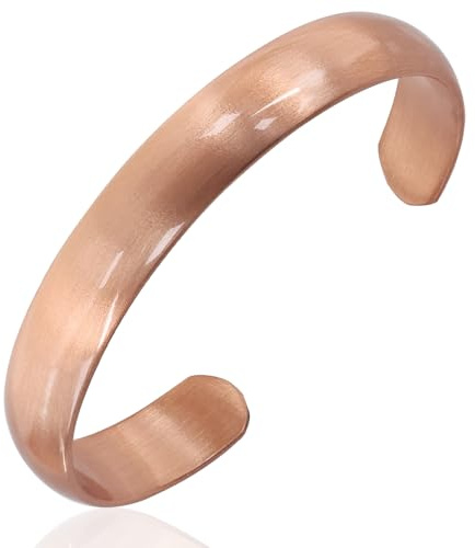 BioMag Braccialetto in puro rame per uomo e donna, 100% massiccio, grezzo e non rivestito, fatto a mano, stile vintage (vintage e minimalista)