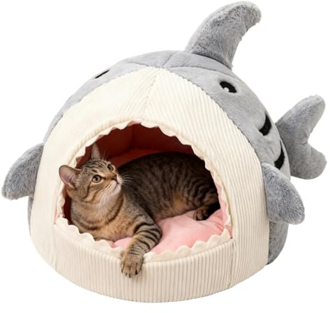 Cat Cave - 40x40x32cm - Lit doux pour chat, Nid pliable pour animaux de compagnie, Lieu de couchage chaud en peluche pour petits animaux | Pour chaton chiot petit chien animal de compagnie sommeil int