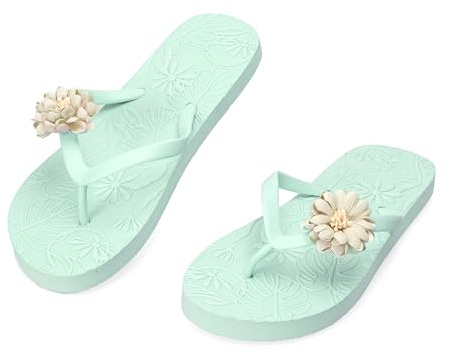 CLEIKS Tongues Femme Flip Flops Tongues Chaussures de Plage Chaussons Pantoufles Plates Tongues Larges Chaussures d'Été Sandales