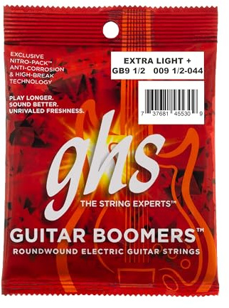 ghs GB9 1/2 - Juego de cuerdas para guitarra eléctrica, 1/2 0095-044