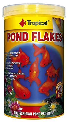 Tropical Pond Flakes 1000ml / 145g - Fiocchi Multi-ingrediente per l'alimentazione Quotidiana di Giovani Pesci di Grandi Specie Ornamentali da laghetto, Pesci Rossi, Koi, pinnipedi, ECC.