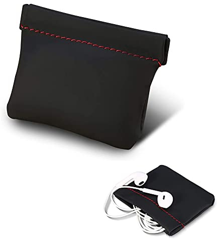 Yosoo 2st PU Leather Replacement Case Pouch for Earbuds | Soft shockproof interior protects earphones from drops, compact zippered pocket fits Beats Flex and Sony