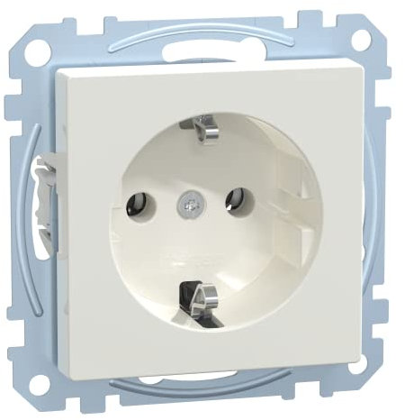 Schneider Electric Merten Schuko-Steckdose, Steckklemmen, System M, polarweiss glänzend, Artikelnummer MEG2301-0319