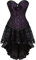 Jutrisujo Corset Bustier Robe Jupe Femmes Sexy Dentelle Lingerie Grande Taille Burlesque Violet 6XL