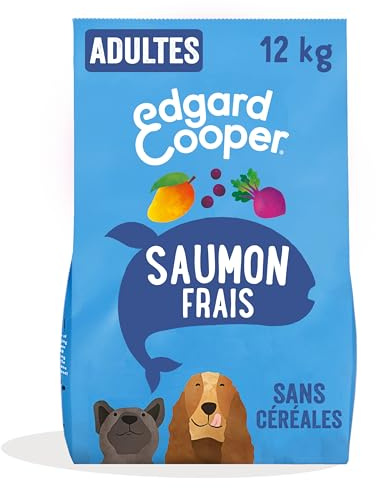Edgard & Cooper Croquettes Chien Pour Chiens Adultes Large (12kg), Saumon Frais, Teneur En Fibres Equilibrée Pour Ventres Heureux, Recette Hypoallergénique, Jamais De Farine Animale