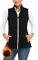 Soneven Fleece Weste Damen Outdoor Fleeceweste Warm Gefüttert Ärmellose Jacke mit Reißverschluss Tasche Standkragen Softshell-Weste Laufweste Thermoweste Strick für Wandern Winter(Schwarz, L)