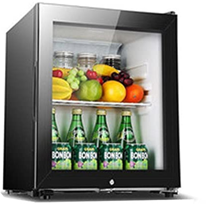 YIHANSS Cave à vin, réfrigérateur à Boissons indépendant, Petite Mini Cave à vin, Porte vitrée Avant Transparente, température silencieuse et réglable (Noir 51 * 40 * 44cm) (Noir 51 * 45 * 45cm)