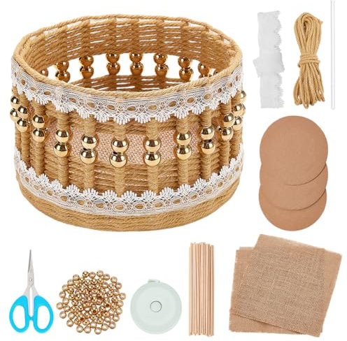 FREEBLOSS Makramee Korb Set Zum Flechten von Körben Für Anfänger Aufbewahrungskorb DIY Aufbewahrungsbehälter Zubehör Zum Korbmachen DIY Korb Organizer Für Das Schlafzimmer